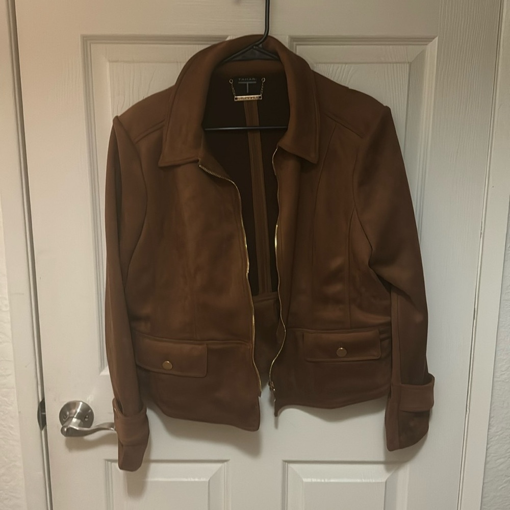 Brown faux leather jacket